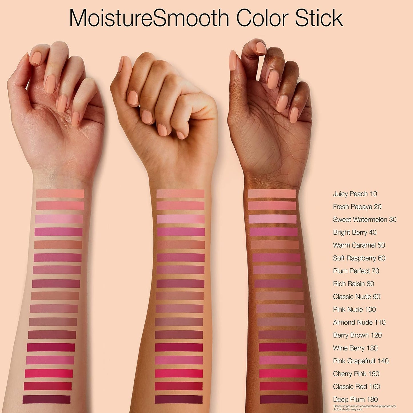 Moisturesmooth Color Stick for Lips, Moisturizing and Conditioning Lipstick with a Balm-Like Formula, Nourishing Shea Butter and Fruit Extracts, 120 Berry Brown,.011 Oz, 36 Pack