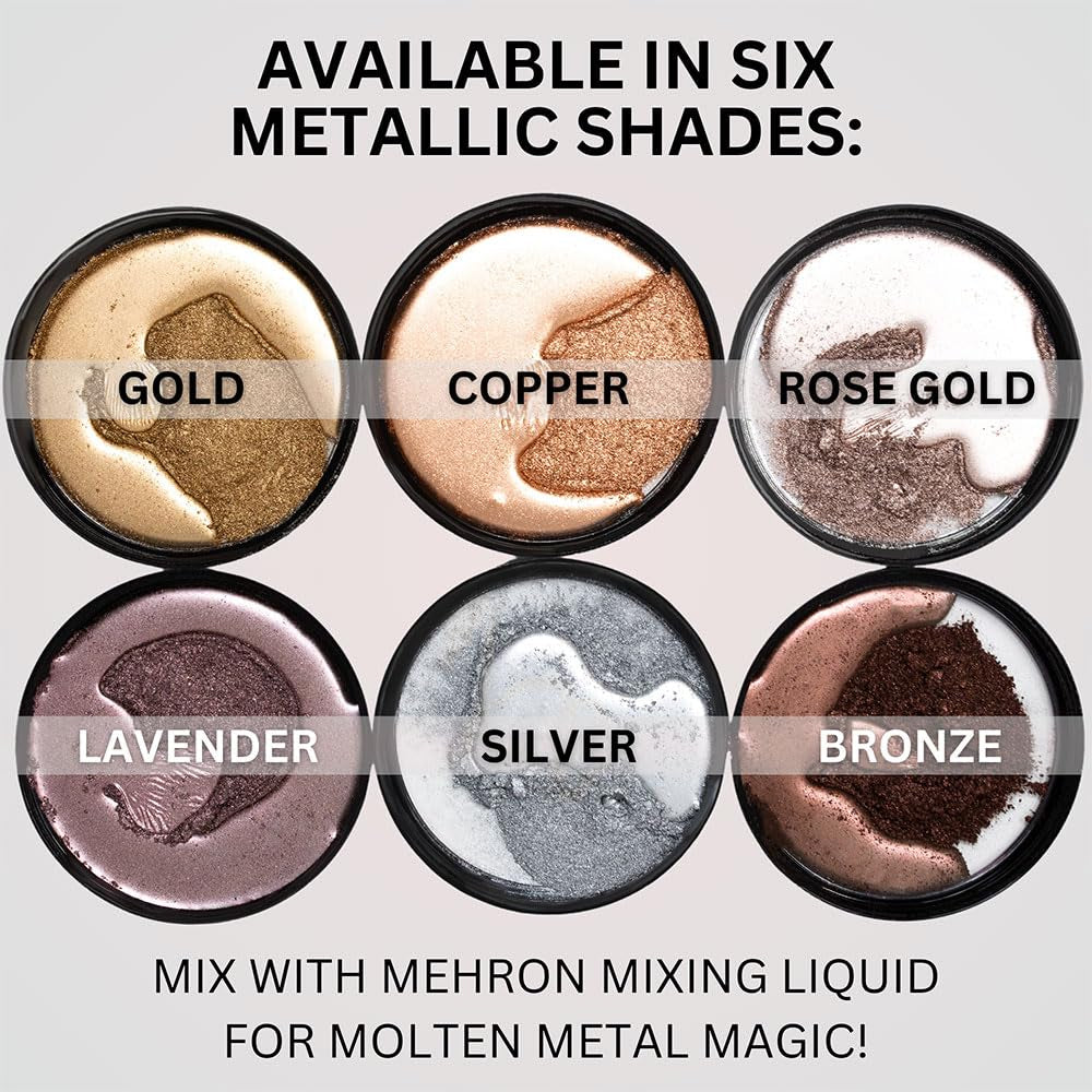 Makeup Metallic Powder (.17 Oz) with Mixing Liquid (1 Oz) (Silver)