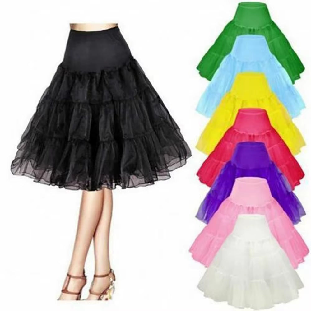 Women'S 50S Vintage Tulle Petticoat Half Slip Tutu Underskirt