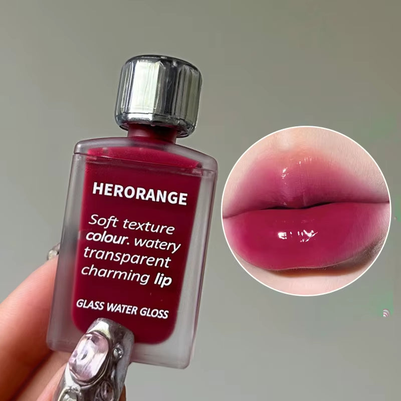 HERORANGE Light Glass-Like Lip Lacquer - Mirror Shine, Hydrating Formula; Smudge-Proof, Long-Wear, and Skin-Brightening