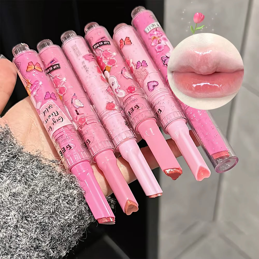 Garden Pink Rabbit Solid Lip Gloss Moisturizing Watery Colored Lip Balm Long-Lasting and Tender Lip Balm