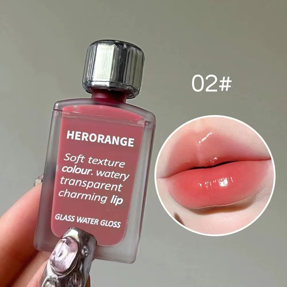 HERORANGE Light Glass-Like Lip Lacquer - Mirror Shine, Hydrating Formula; Smudge-Proof, Long-Wear, and Skin-Brightening