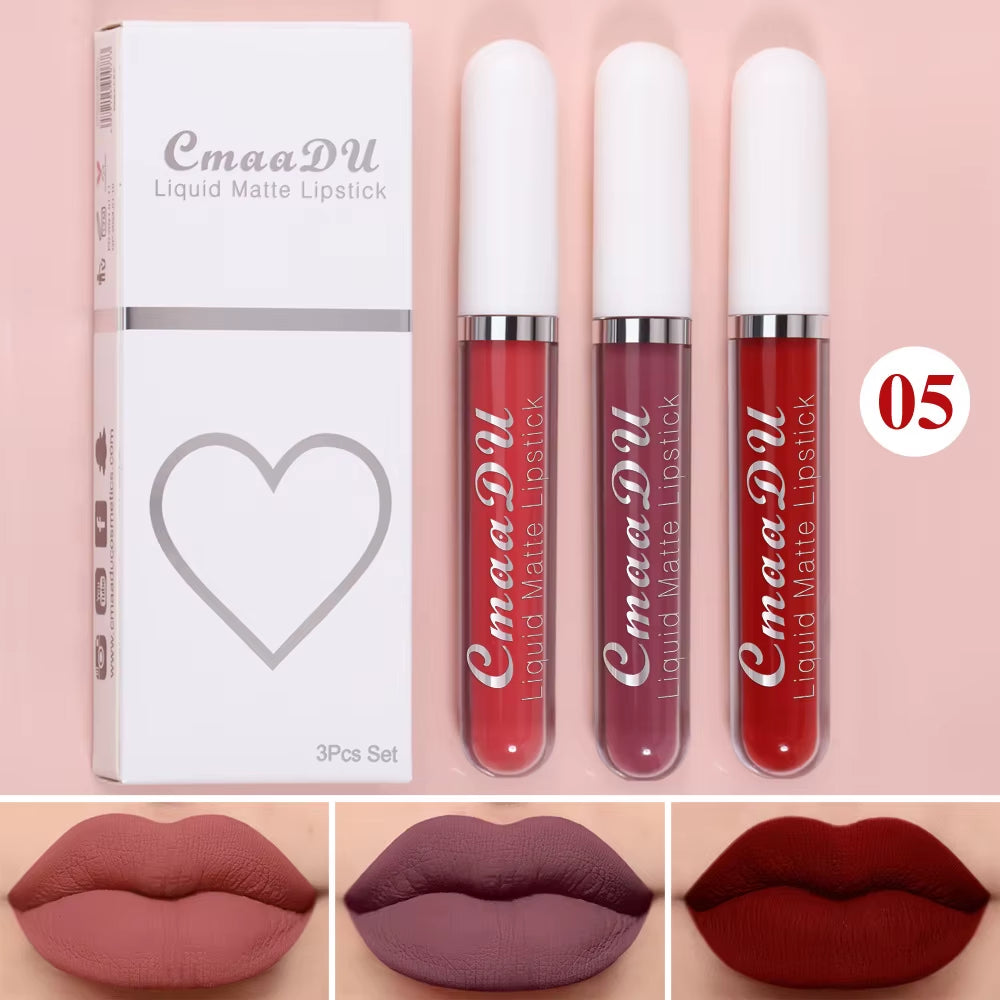 Sexy Long Lasting Velvet Matte Lip Gloss Liquid Lipstick Lip Makeup Women Beauty Red Nonstick Cup Waterproof Lip Gloss