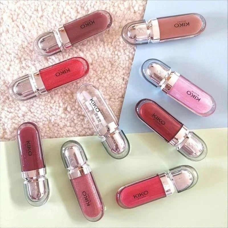 Kiko Lip Gloss Maquillaje Long-Lasting Moisturizing and Easy to Apply Kiko Milano Color 01, 04, 18, 19, 20, 21