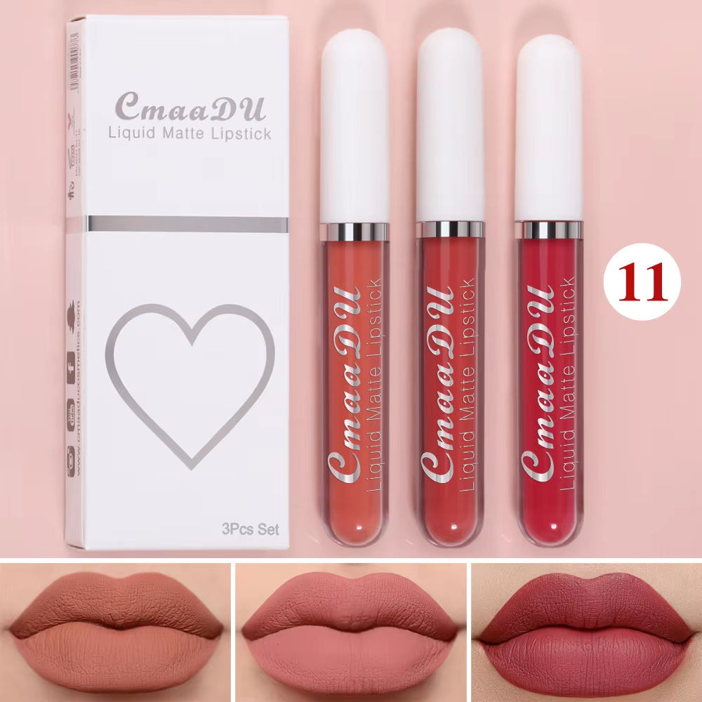 Sexy Long Lasting Velvet Matte Lip Gloss Liquid Lipstick Lip Makeup Women Beauty Red Nonstick Cup Waterproof Lip Gloss