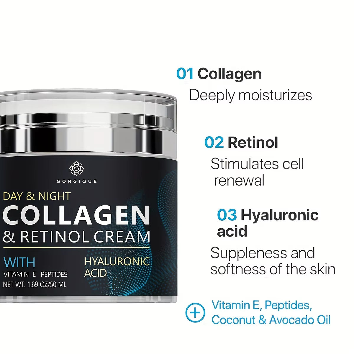 Collagen Cream for Face with Retinol and Hyaluronic Acid Face Creams Firming Lifting Removing Wrinkle Fade Fine Line Skin Care