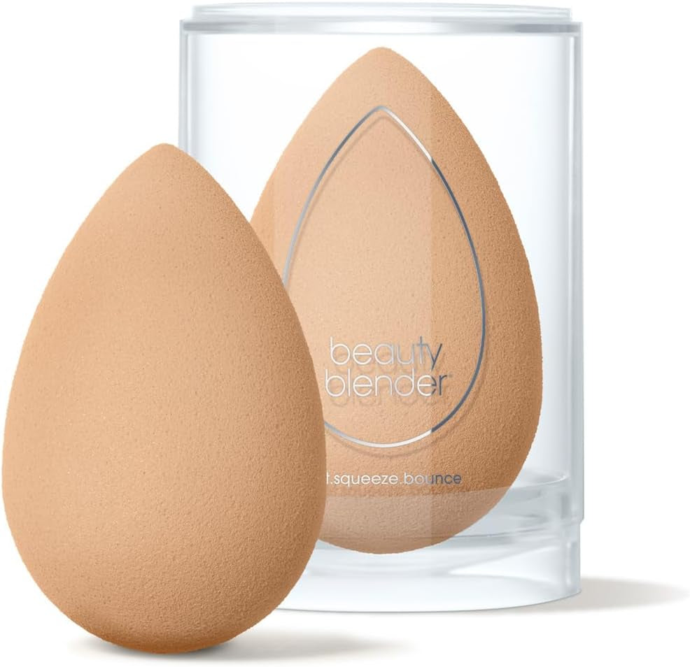 ® | Nude Beige Beauty Blender Makeup Sponge, Super-Soft Foam Easily Blends Foundations, Powders & Creams, Made in USA, Reusable, Washable, Streak Free Application, Vegan, Cruelty Free