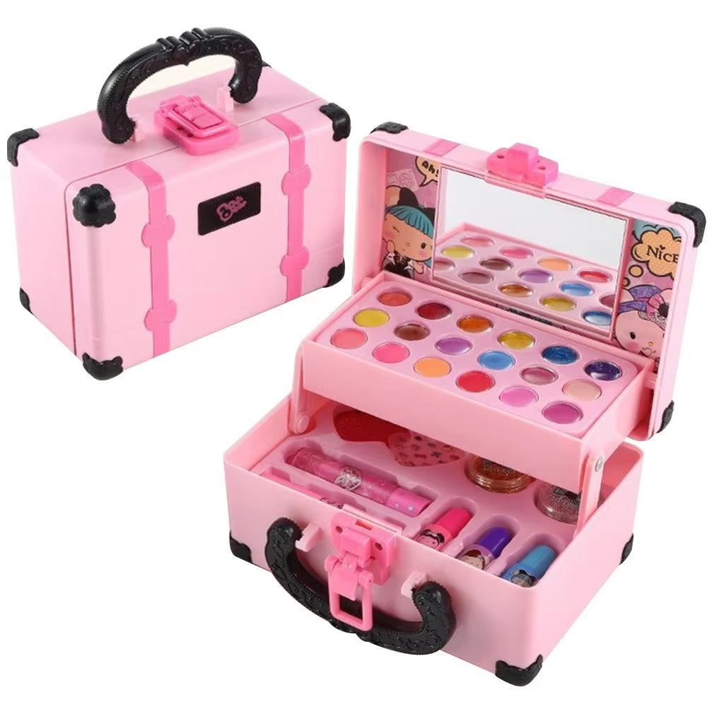 Children Makeup Cosmetics Pretend Playing Box Princess Make up Girl Toy Play Set Lipstick Eye Shadow Safety Nontoxic Kit Toy Kid