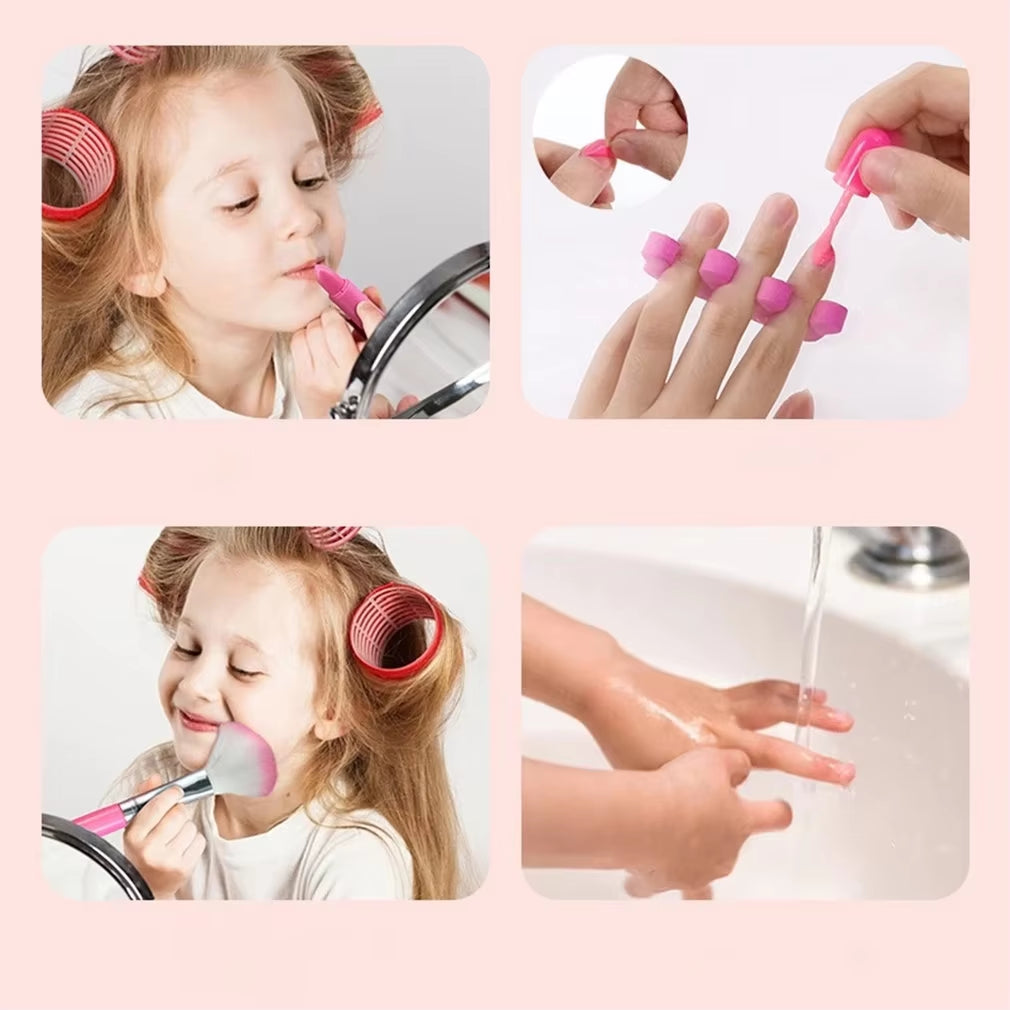 Children Makeup Cosmetics Pretend Playing Box Princess Make up Girl Toy Play Set Lipstick Eye Shadow Safety Nontoxic Kit Toy Kid